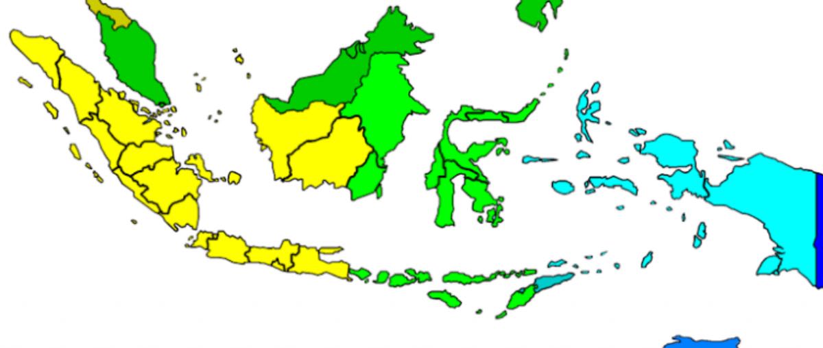 Peta Indonesia dengan Pembagian Waktu