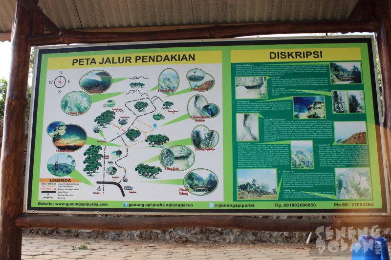 Peta jalur pendakian Gunung Nglanggeran Gunungkidul